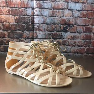 Jelly Gladiator Tie - Up Sandals